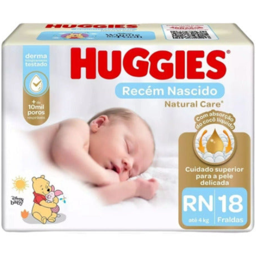 Huggies Natural Care Recém - Nascido  com 18Un